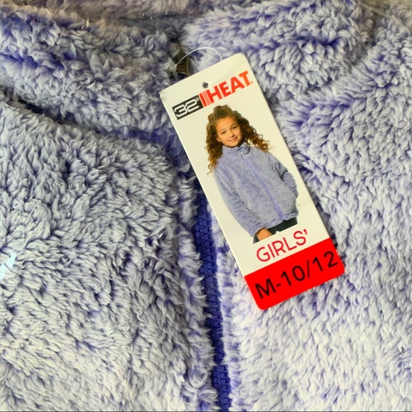 32 Degrees Purple Double Sided Sherpa Fleece Zip Up - Picture 6 of 7